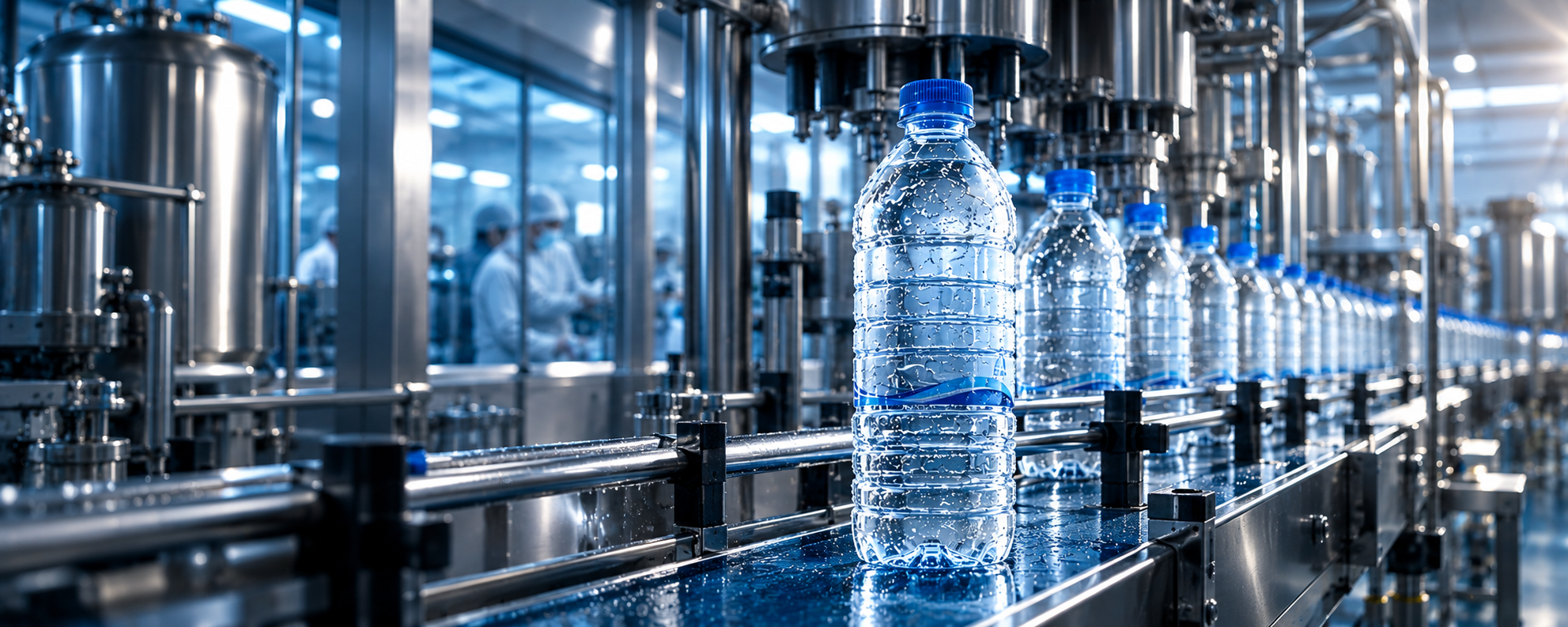 Modern water purification and bottling facility